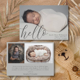 Modern enkel fotoanmälan för Baby Meddelande