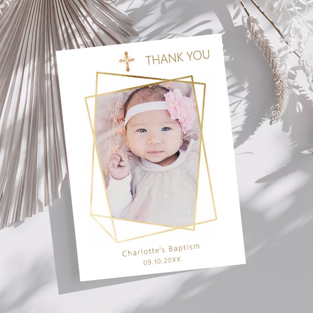 Modern enkel fotodobaptism tack kort (Skapare uppladdad)