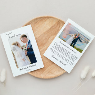 Modern enkel fotokalligrafi tack kort