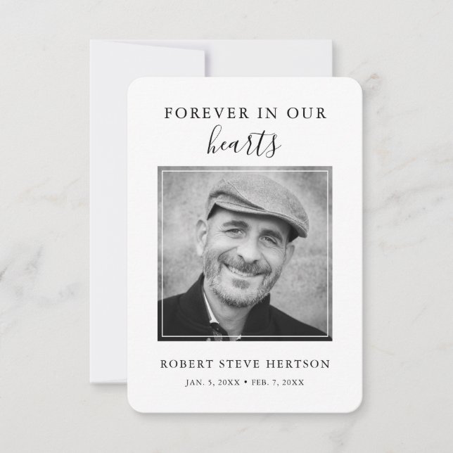 Modern enkel fotorabattsympati för begravning tack kort (Framsida)