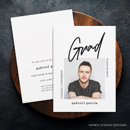 Modern enkel fotoskriptStudentfest Inbjudningar