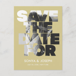 Modern enkel fotospara datuminbjudan vykort