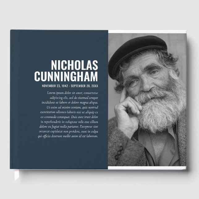 Modern enkel fotosvart, vit filtersymbol gästböcker (Framsida)