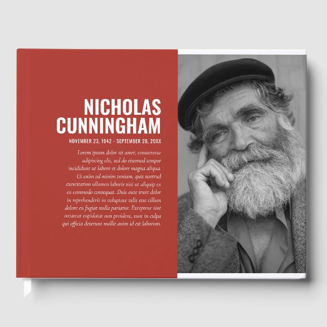 Modern enkel fotosvart, vit filtersymbol gästböcker (Framsida)