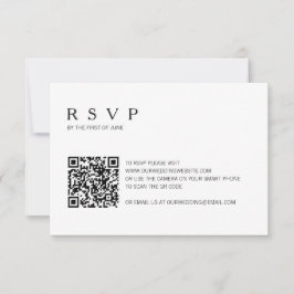 Modern enkel fotot QR-kod Bröllop OSA Kort
