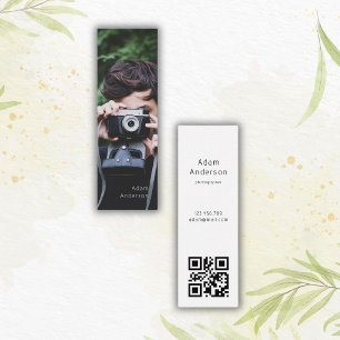 Modern enkel fotot QR-kodfotograf Mini Visitkort