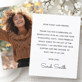 Modern enkel fotovit studenten tack kort