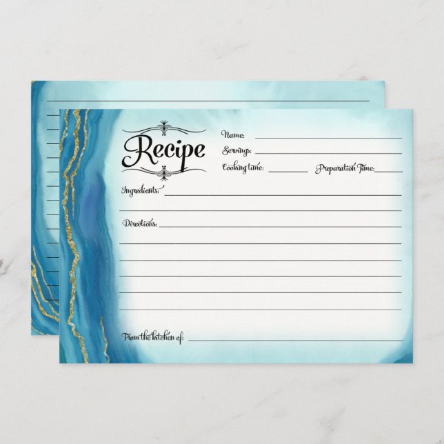 Modern Enkel Geode-blått kort för möhippa (Fram/baksida)