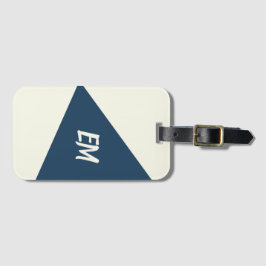 Modern enkel geometrisk blått och Cream Bagagebricka