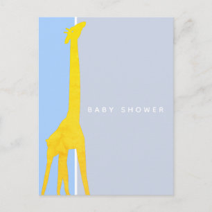 Modern Enkel Giraff Bebis Shower Inbjudan Vykort