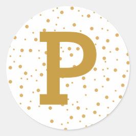 Modern enkel, glänsförsegling för Guld i Personlig Runt Klistermärke