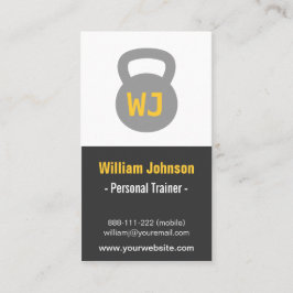 Modern enkel grå Kettlebell konditioninstruktör Visitkort