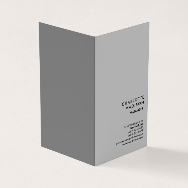 Modern enkel Grått-Trendig, minimalistisk sladd Visitkort (Utsida)