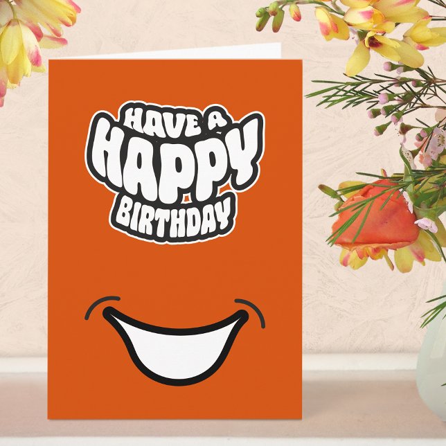 Modern enkel Grattis på födelsedagen-mappat gratul Kort (Birthday Card - Orange)