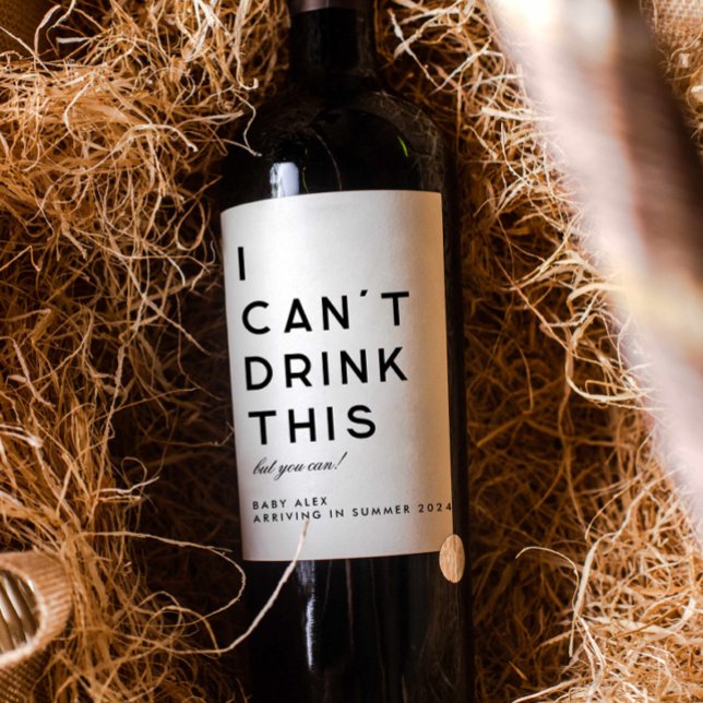 Modern enkel Gravid - Vin-etikett Vinflaska Etikett (Skapare uppladdad)
