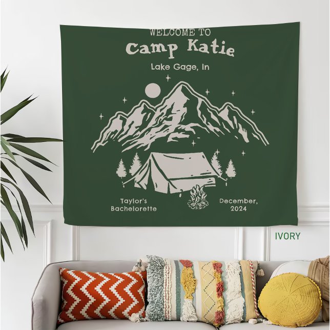 Modern Enkel Grön Camp Möhippa  Fleecefilt (Skapare uppladdad)