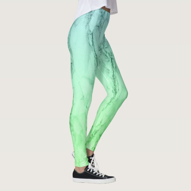 Modern enkel grönt för pastellblå mynta leggings (Höger)