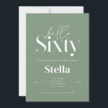 Modern enkel grönt med lägsta ålder 60 år inbjudningar<br><div class="desc">Modern,  minimal typografi,  enkel grönt för fotobyte och vit 60-årsinbjudan. En del av en contemporary.</div>