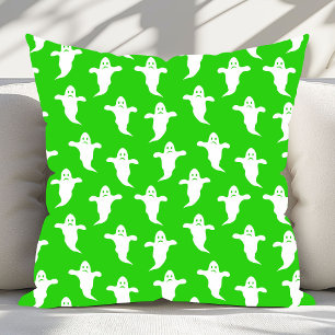 Modern enkel Grönt och White Spöken Halloween Kudde