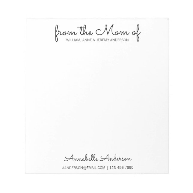 Modern enkel grundläggande skript från Mamma Mor Anteckningsblock (Framsida)