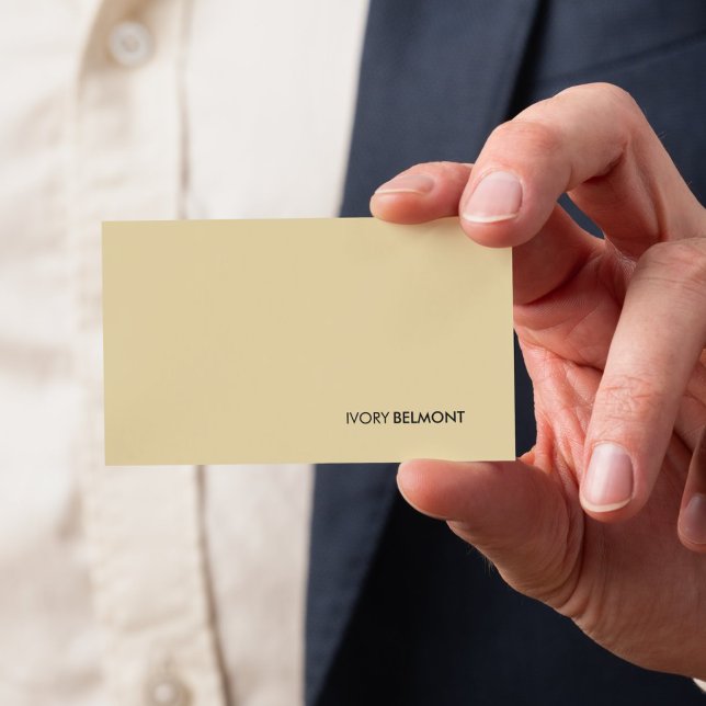 Modern Enkel Gul Vit Minimal Visitkort (Modern Simple Yellow White Minimal Business Card)
