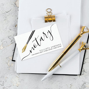 Modern enkel Guld Black Fontän Pen Notary Loan Visitkort