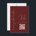 Modern enkel Guld Burgundy Red QR Bat mitzvah OSA Kort<br><div class="desc">Denna elegant och snyggt Bat mitzvah eller Pub Mitzvah-osa är perfektens val för er son eller dotter på deras speciella dag. Den har en enkel och modern faux-guld-typografi på burgundröd bakgrund och QR-kodosa. Det är en unik coola- och trendig-design för att fira denna gång-i-ett-livstid-händelse!</div>