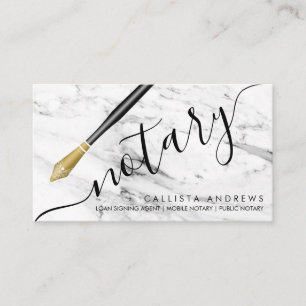Modern enkel Guld Marble Fontän Pen Notary Loan Visitkort