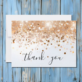 Modern Enkel Guld Sekvens Glitter Skript Tack Kort