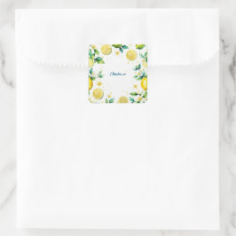 Modern enkel gult Lemon vattenfärgsår Fyrkantigt Klistermärke