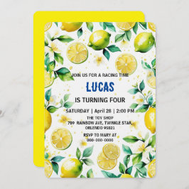 Modern enkel gult Lemon vattenfärgsår Inbjudningar