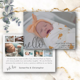 Modern Enkel Hälsning Baby Foto Annonsering Meddelande