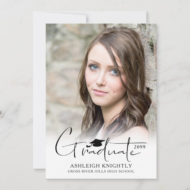 Modern enkel hand, skriven Student-foto 2 Meddelande (Framsida)