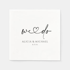 Modern enkel handskriftshjärta Bröllop Pappersservett