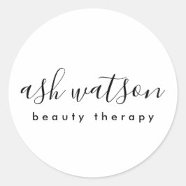 Modern, enkel handskriven kallgrafi med latinsk vi runt klistermärke