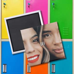 Modern Enkel Heltryckt Foto BFF Magnet