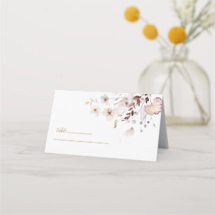 Modern Enkel Höst Torkade Blommor & Löv Bröllop Placeringskort