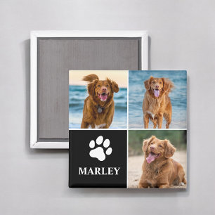 Modern Enkel Hundälskare Anpassad Foto Collage Hus Magnet