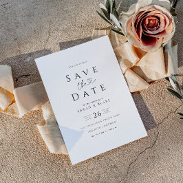 Modern enkel, icke-fotosparad datuminbjudan inbjudningar