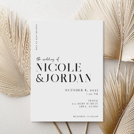 Modern enkel inbjudan till bröllop i Chic