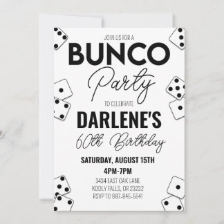 Modern enkel inbjudan till Bunco Birthday