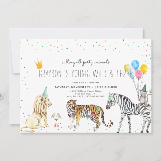 Modern enkel inbjudan till Party-djur (Framsida)