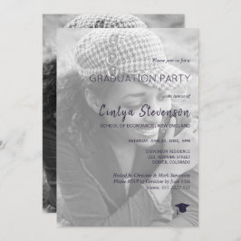 Modern enkel inbjudan till studentfest av foton