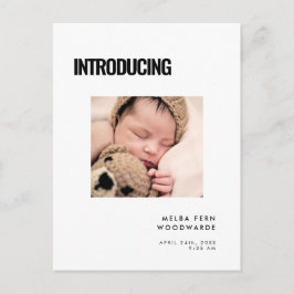 Modern enkel introduktion Bild från födseln Vykort