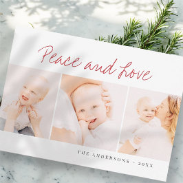 Modern enkel julfotnot Hälsning 3 foto Julkort