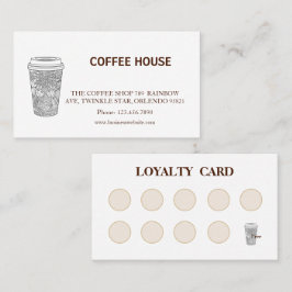 Modern enkel kaffebarkort visitkort