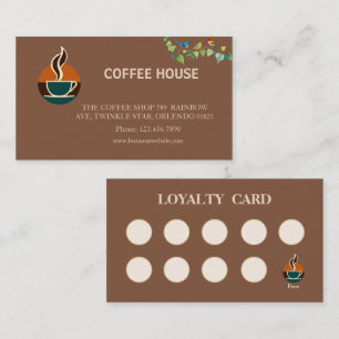 Modern enkel kaffebars lojalitetskort visitkort