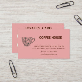 Modern enkel kaffebod Loyalty Card Visitkort