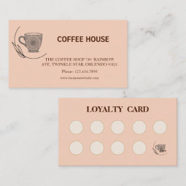 Modern enkel kaffebord lojalitetskort visitkort