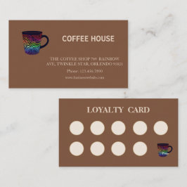 Modern enkel kaffebord lojalitetskort visitkort
